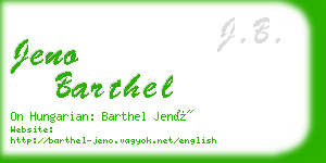 jeno barthel business card